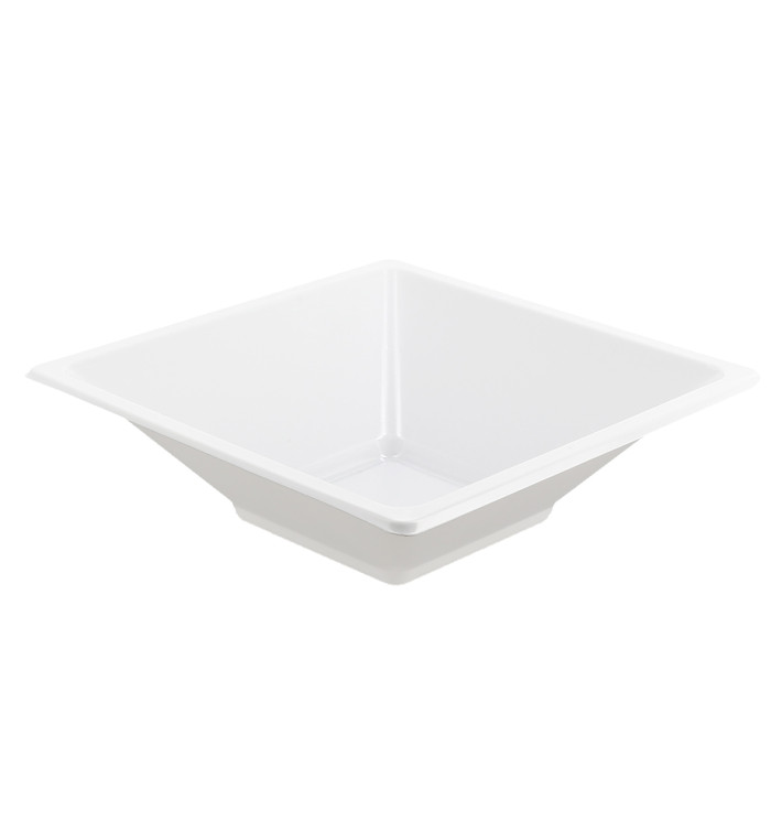 Bol de Plastico Cuadrado Blanco 120x120x40mm (12 Uds) Bol de Plastico Cuadrado Blanco 120x120x40mm (12 Uds)