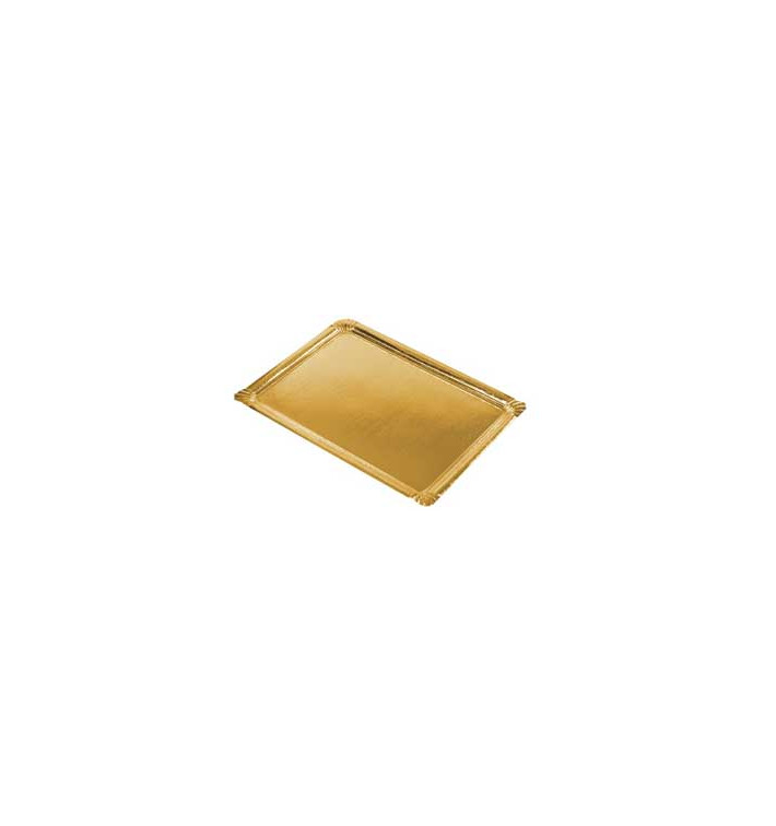 Bandeja de Cartón Rectangular Oro 22x28cm (100 Uds) Bandeja de Cartón Rectangular Oro 22x28cm (100 Uds)