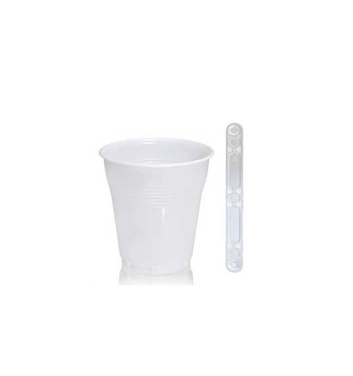 Pack Vaso 160ml Vending BLANCO 3000 Uds + Paletina 90mm Transparente Pack Vaso 160ml Vending BLANCO 3000 Uds + Paletina 90mm Transparente