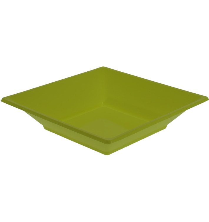 Plato de Plastico Hondo Cuadrado Pistacho 170mm (25 Uds) Plato de Plastico Hondo Cuadrado Pistacho 170mm (25 Uds)