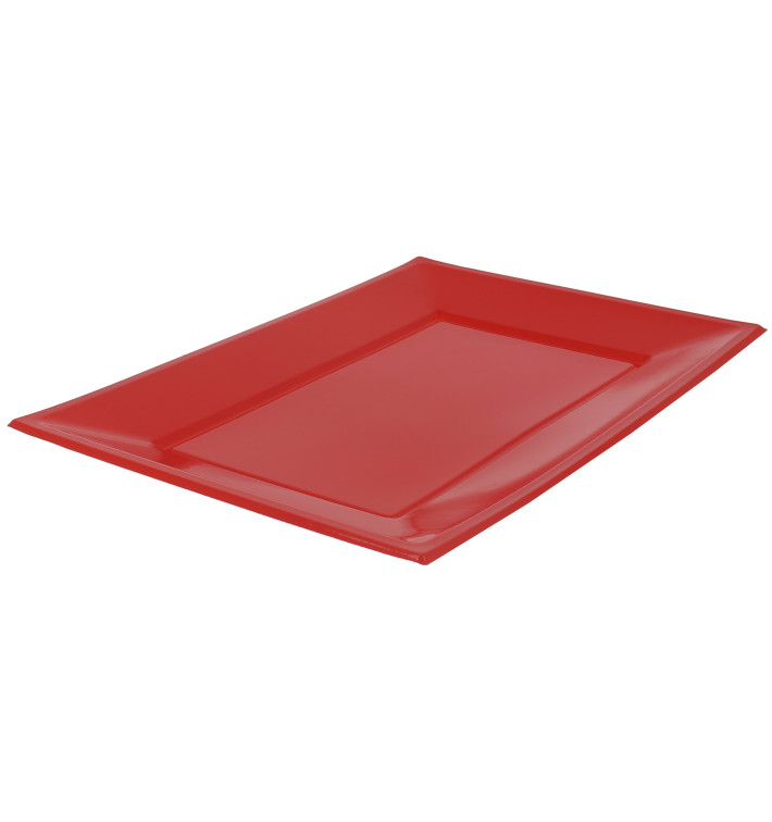 Bandeja de Plastico Roja 330x225mm (3 Uds) Bandeja de Plastico Roja 330x225mm (3 Uds)