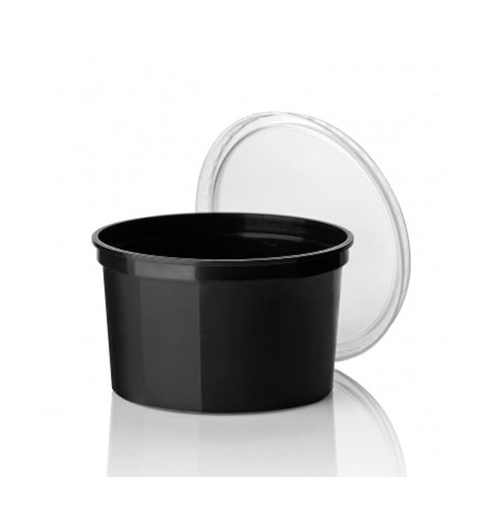 Tarrina de Plastico Negra PP 500ml Ø11,5cm (50 Uds) Tarrina de Plastico Negra PP 500ml Ø11,5cm (50 Uds)