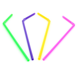 Pajita Flexible para Bebidas Ø5mm 21cm (100 Uds)