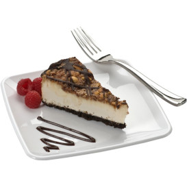 Plato Plastico Cuadrado Extra Rigido Blanco 18x18cm (20 Uds)