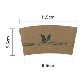 Funda para Vasos de Cartón Corrugada Ø7 x h6 cm (100 Uds)