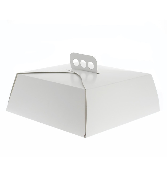 Caja de Cartón Blanca Tarta Cuadrada 34x34x10 cm Caja de Cartón Blanca Tarta Cuadrada 34x34x10 cm