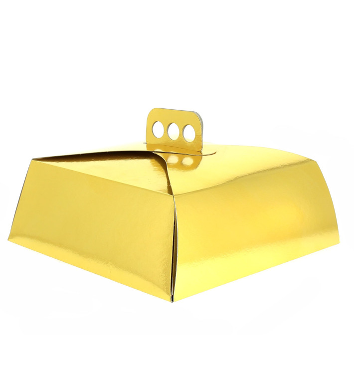 Caja de cartón para Tartas Oro 24x24x10 cm Caja de cartón para Tartas Oro 24x24x10 cm