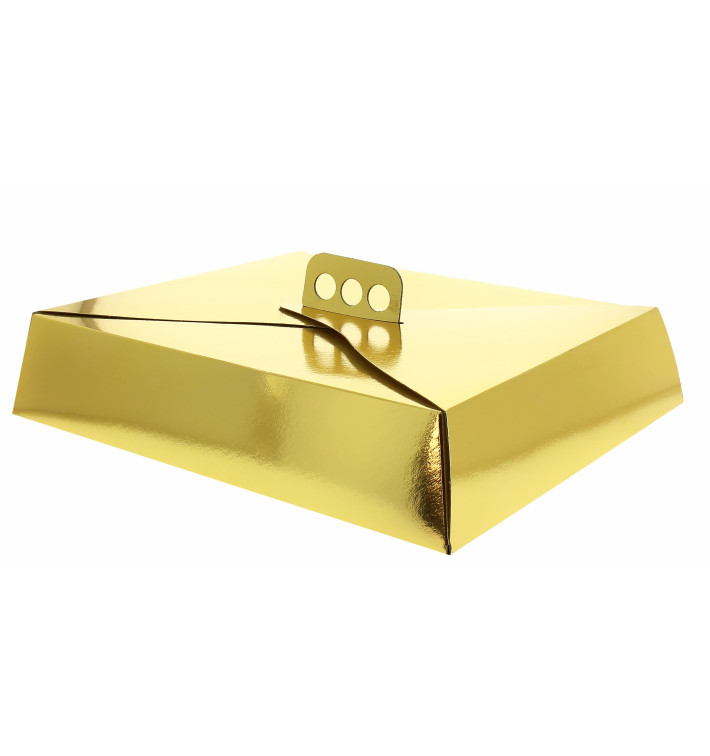 Caja de Cartón para Tartas Oro 32,5x39,5x8 cm Caja de Cartón para Tartas Oro 32,5x39,5x8 cm