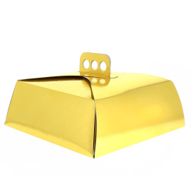 Caja de cartón para Tartas Oro 34x34x10 cm (50 Uds.)
