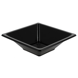 Bol de Plastico Cuadrado Negro 120x120x40mm