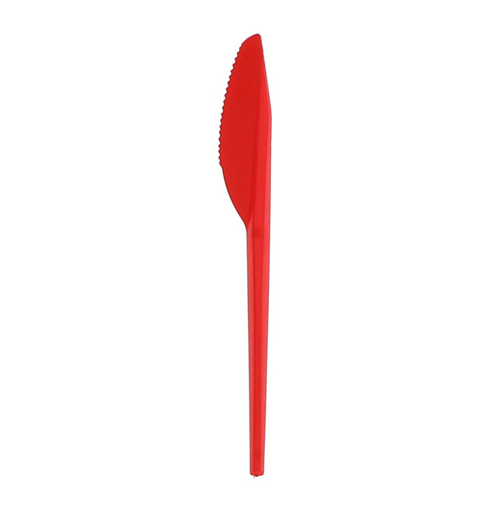 Cuchillo de Plastico PS Rojo 165 mm Cuchillo de Plastico PS Rojo 165 mm