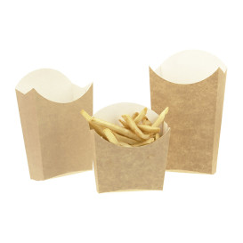 Caja Kraft para Fritas Pequeña 8,2x2,2x9cm (25 Uds)
