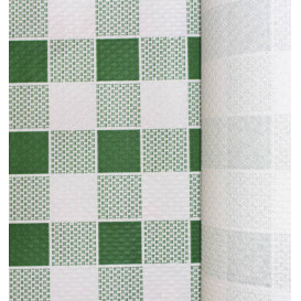 Mantel de Papel Rollo Cuadros Verdes 1x100m. 40g (1 Ud)