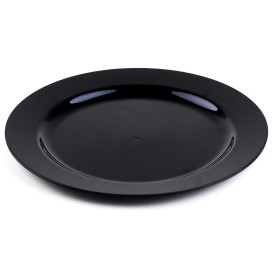 Plato Plastico Extra Rigido Negro 23cm 