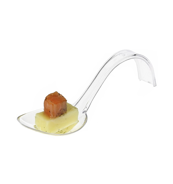 Cuchara Degustacion Plastico Asa Curva Transp. 130 mm Cuchara Degustacion Plastico Asa Curva Transp. 130 mm