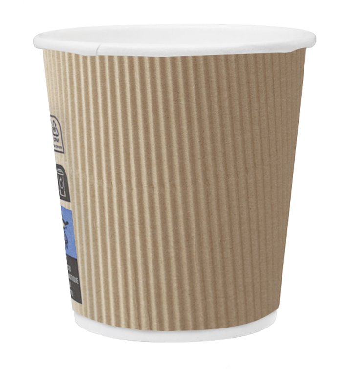 Vaso Cartón 4 Oz/120ml "Rizado Kraft" Marrón Ø6,0cm (40 Uds) Vaso Cartón 4 Oz/120ml "Rizado Kraft" Marrón Ø6,0cm (40 Uds)