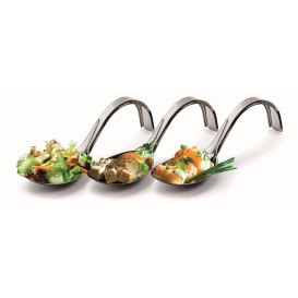 Cuchara Degustacion Asa Curva Plata 13 cm (20 Uds)