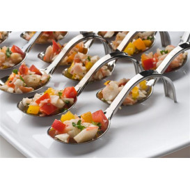 Cuchara Degustacion Asa Curva Plata 13 cm (20 Uds)
