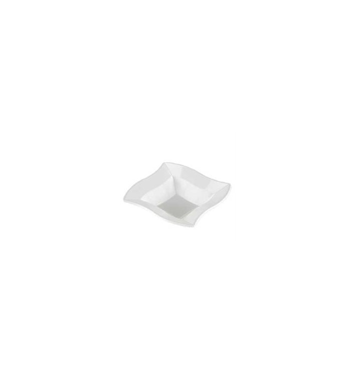 Bol Ondas Cuadrado en Plastico Blanco de 18 cm Bol Ondas Cuadrado en Plastico Blanco de 18 cm