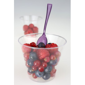 Cuchara de Plastico Premium Berenjena 160mm (10 Uds)