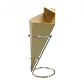 Porta Fritas Cónico Plateado Inox (1 Ud)