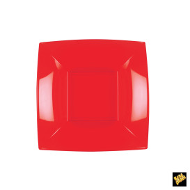Plato de Plastico Hondo Cuadrado Plata 180mm (25 Uds)