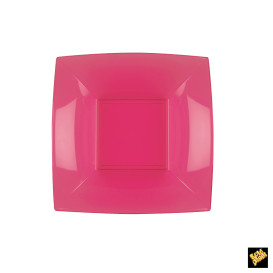 Plato de Plastico Hondo Cuadrado Plata 180mm (25 Uds)