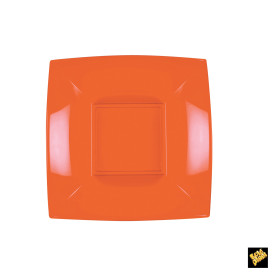 Plato de Plastico Hondo Cuadrado Plata 180mm (25 Uds)