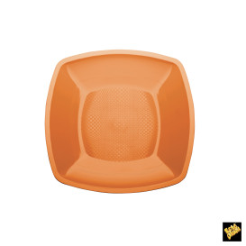 Plato de Plastico Llano Naranja 230mm (25 Uds)
