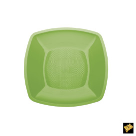 Plato de Plastico Llano Verde Lima 180mm (150 Uds)