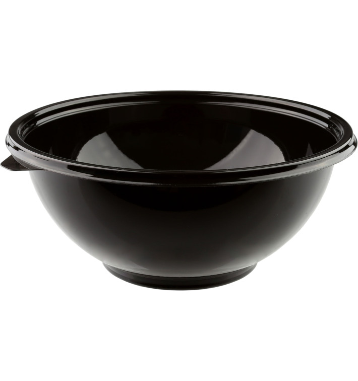 Bol de Plástico para Ensalada Negro PET 1500ml (60 Uds) Bol de Plástico para Ensalada Negro PET 1500ml (60 Uds)