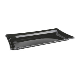 Bandeja Plastico Catering Rectang. Negra 12x16cm (50 Uds)