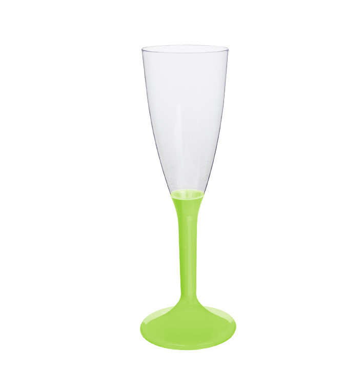 Copa de Plastico Cava con Pie Verde Lima 120ml (20 Uds) Copa de Plastico Cava con Pie Verde Lima 120ml (20 Uds)
