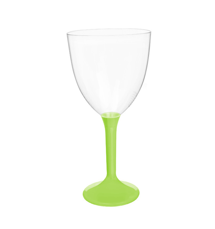 Copa de Plastico Vino con Pie Verde Lima 300ml (20 Uds) Copa de Plastico Vino con Pie Verde Lima 300ml (20 Uds)