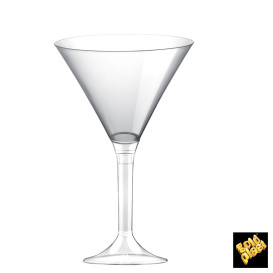 Copa de Plastico Cocktail con Pie Transparente 185ml (20 Uds)
