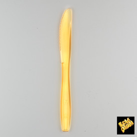 Cuchillo de Plastico PS  Amarillo Transp.190mm (50 Uds)