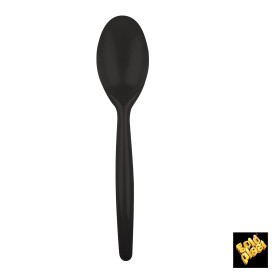 Cuchara de Plastico Easy PS Negro 185 mm (20 Uds)