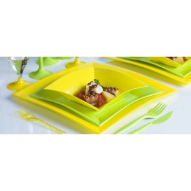 Plato de Plastico Llano Verde Lima Nice PP 230mm (25 Uds)