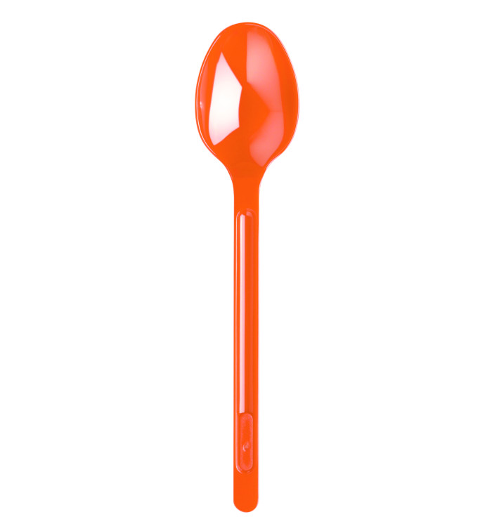 Cuchara de Plastico Naranja PS 175mm (20 Uds) Cuchara de Plastico Naranja PS 175mm (20 Uds)
