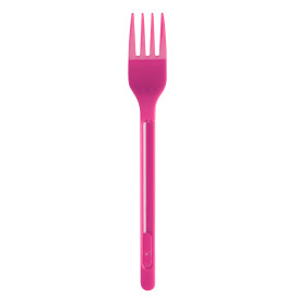 Tenedor de Plastico Fucsia PS 175mm (20 Uds)