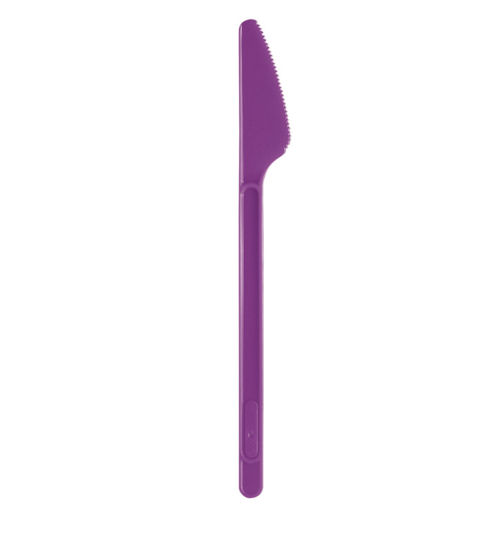 Cuchillo de Plastico Violeta PS 175mm (20 Uds) Cuchillo de Plastico Violeta PS 175mm (20 Uds)
