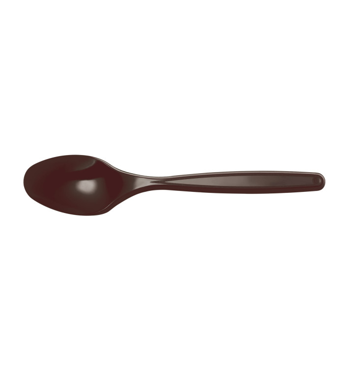 Cuchara de Plastico Marrón PS 120mm (40 Uds) Cuchara de Plastico Marrón PS 120mm (40 Uds)