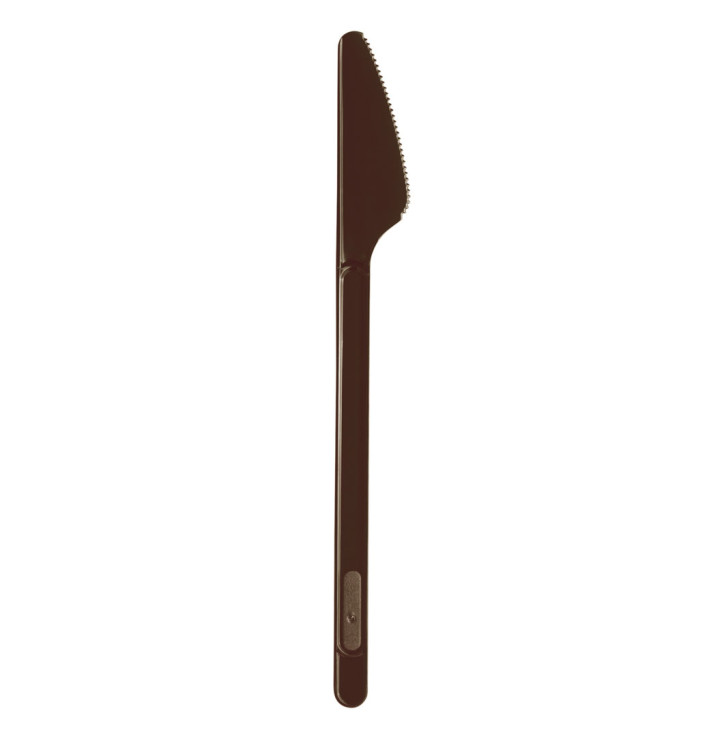 Cuchillo de Plastico Marrón PS 175mm (20 Uds) Cuchillo de Plastico Marrón PS 175mm (20 Uds)