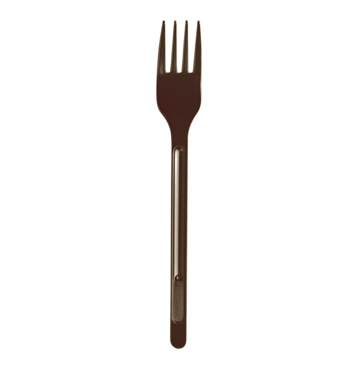 Tenedor de Plastico Marrón PS 175mm (20 Uds) Tenedor de Plastico Marrón PS 175mm (20 Uds)