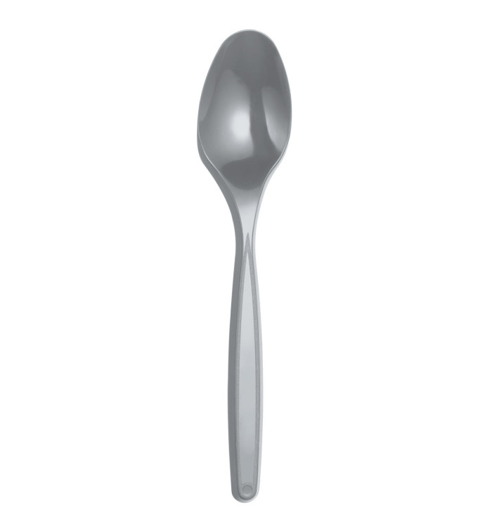 Cuchara de Plastico Plata PS 120mm (40 Uds) Cuchara de Plastico Plata PS 120mm (40 Uds)