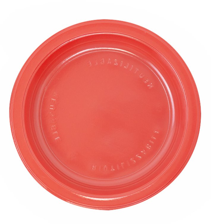 Plato de Plastico Llano Rojo PS 170mm (50 Uds)