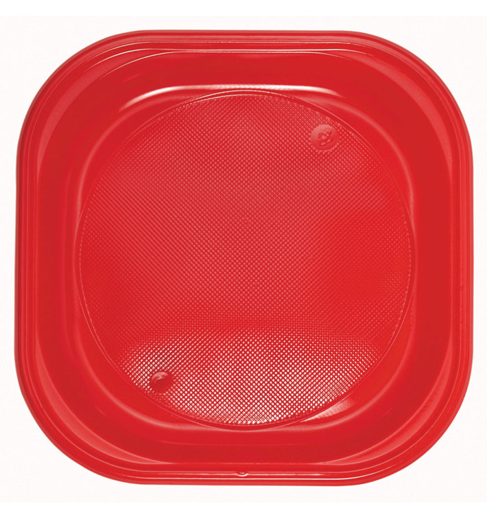 Plato de Plastico Cuadrado Rojo PS 170mm (30 Uds) Plato de Plastico Cuadrado Rojo PS 170mm (30 Uds)