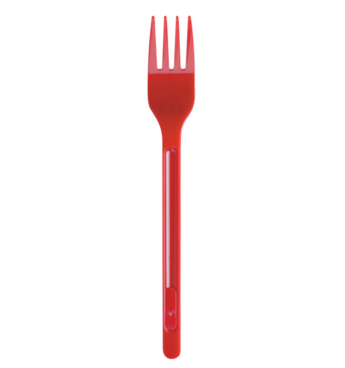 Tenedor de Plastico Rojo PS 165mm (20 Uds) Tenedor de Plastico Rojo PS 165mm (20 Uds)