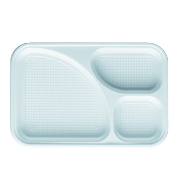 Bandeja de Plastico Blanca 3C 315x210mm (100 uds) Bandeja de Plastico Blanca 3C 315x210mm (100 uds)