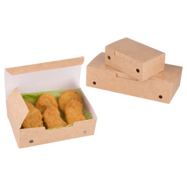 Caja Comida para Llevar Pequeña Kraft 115x72x43mm (25 Uds)